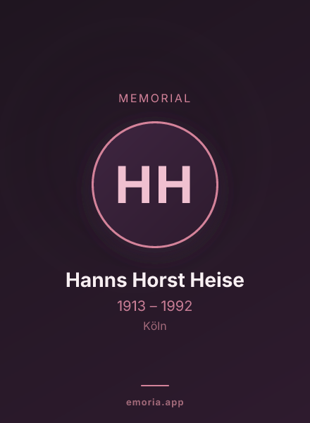 Memorial portrait of Hanns Horst Heise