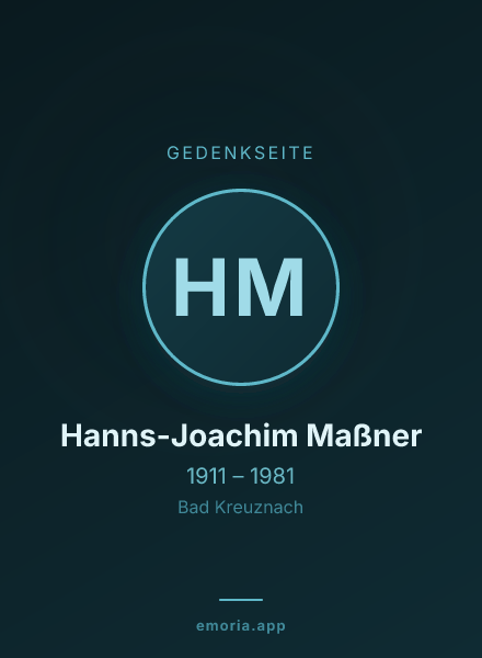 Gedenkportrait von Hanns-Joachim Maßner