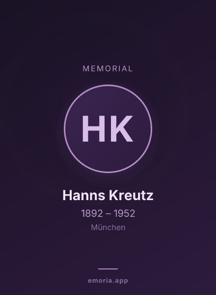 Memorial portrait of Hanns Kreutz
