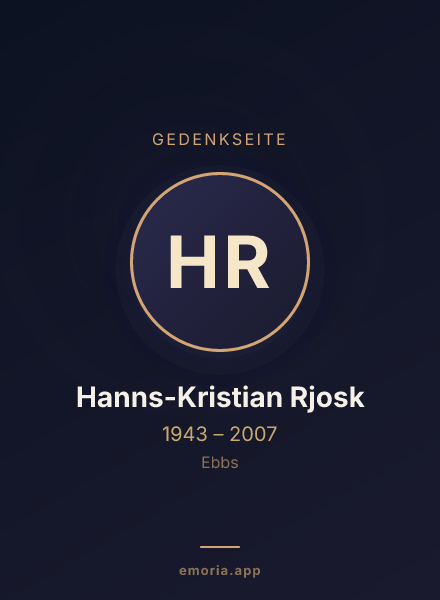 Gedenkportrait von Hanns-Kristian Rjosk