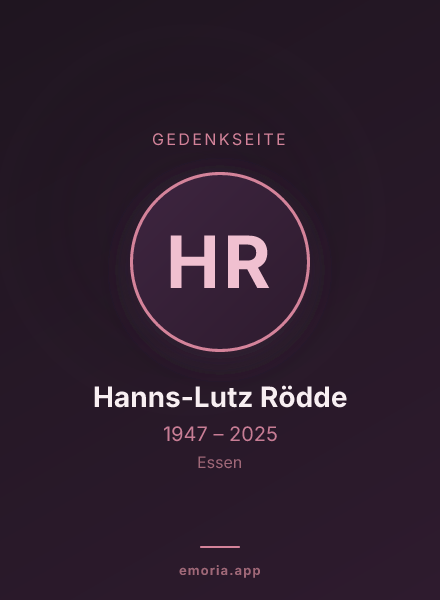 Gedenkportrait von Hanns-Lutz Rödde
