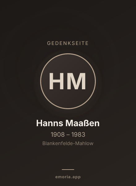 Gedenkportrait von Hanns Maaßen