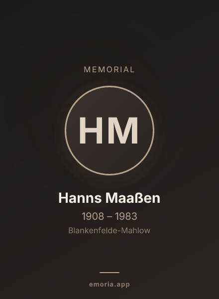 Memorial portrait of Hanns Maaßen