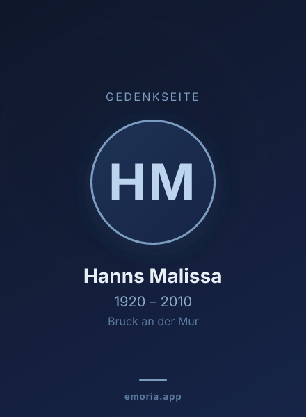 Gedenkportrait von Hanns Malissa