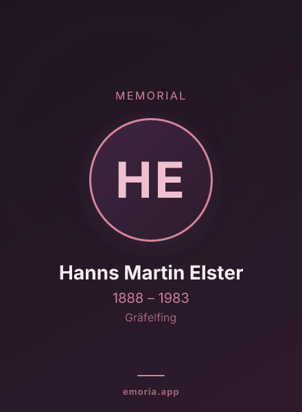 Memorial portrait of Hanns Martin Elster