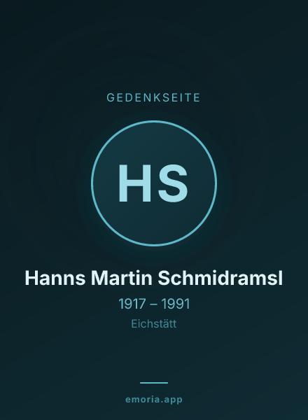 Gedenkportrait von Hanns Martin Schmidramsl