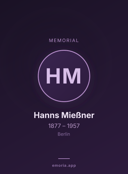 Memorial portrait of Hanns Mießner