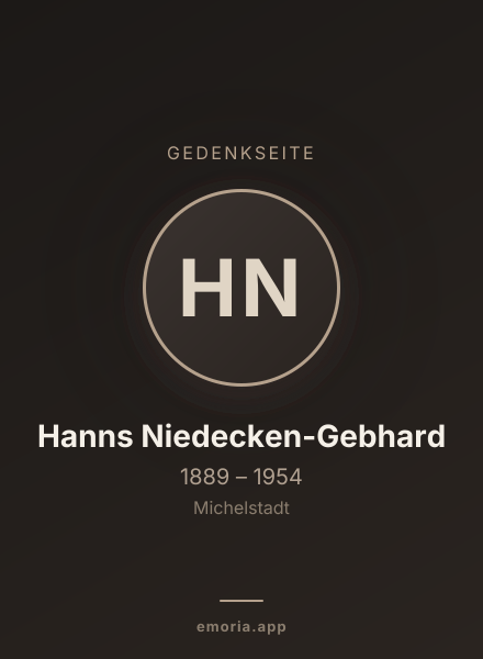 Gedenkportrait von Hanns Niedecken-Gebhard