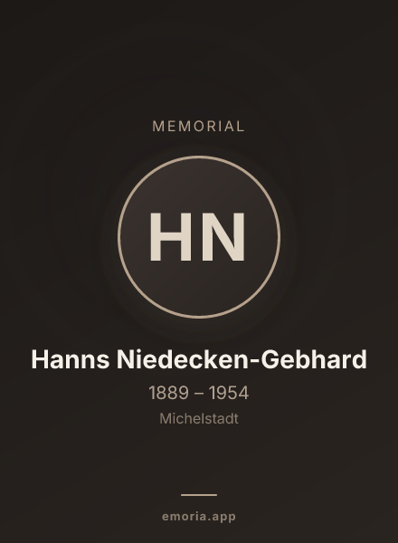 Memorial portrait of Hanns Niedecken-Gebhard