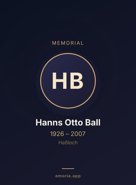Memorial portrait of Hanns Otto Ball