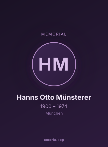 Memorial portrait of Hanns Otto Münsterer
