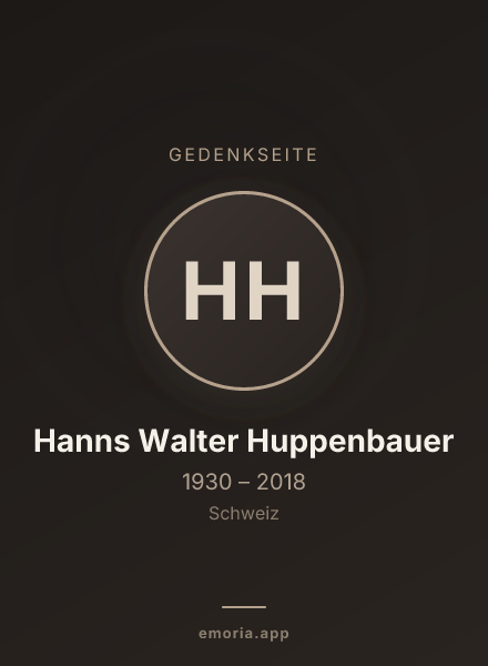 Gedenkportrait von Hanns Walter Huppenbauer