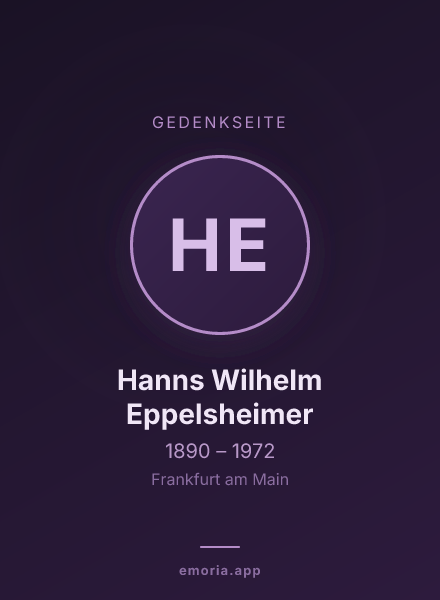 Gedenkportrait von Hanns Wilhelm Eppelsheimer