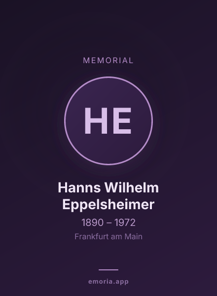 Memorial portrait of Hanns Wilhelm Eppelsheimer