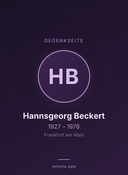 Gedenkportrait von Hannsgeorg Beckert