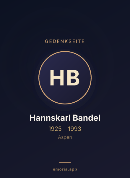 Gedenkportrait von Hannskarl Bandel
