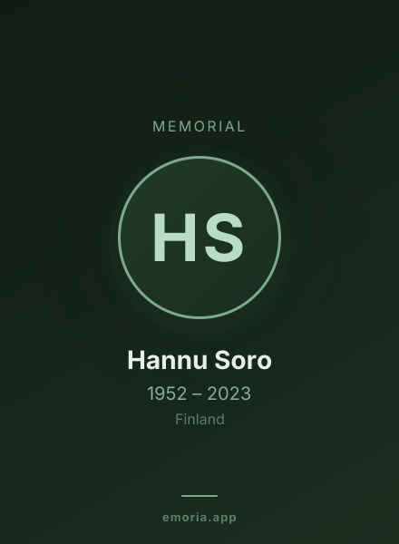 Memorial portrait of Hannu Soro