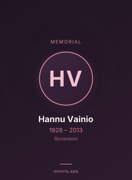 Memorial portrait of Hannu Vainio