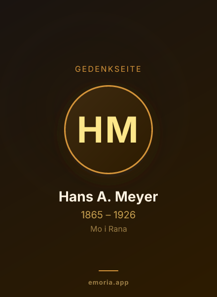 Gedenkportrait von Hans A. Meyer