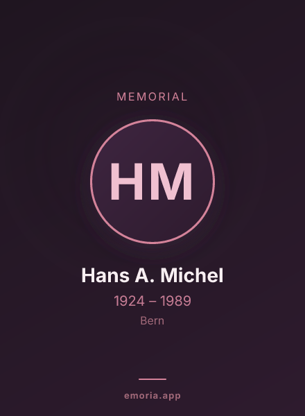 Memorial portrait of Hans A. Michel