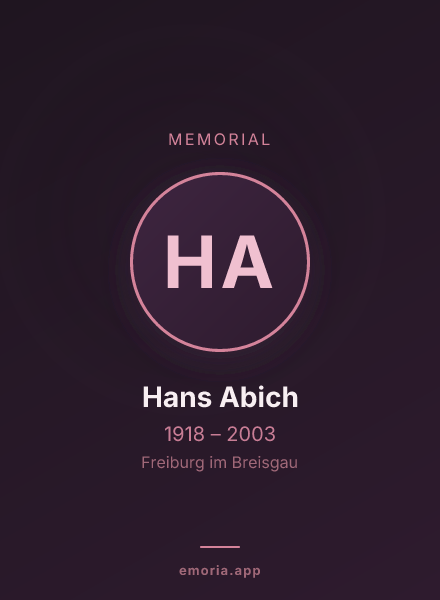 Memorial portrait of Hans Abich