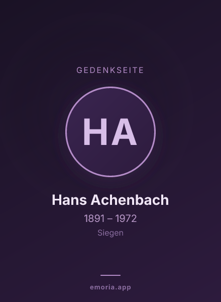 Gedenkportrait von Hans Achenbach