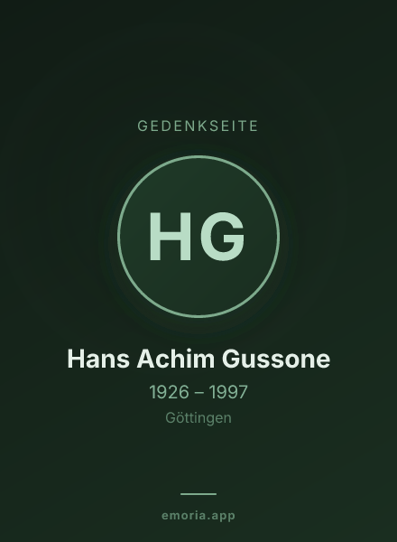 Gedenkportrait von Hans Achim Gussone