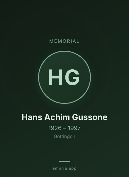 Memorial portrait of Hans Achim Gussone