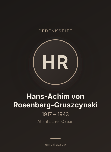 Gedenkportrait von Hans-Achim von Rosenberg-Gruszcynski