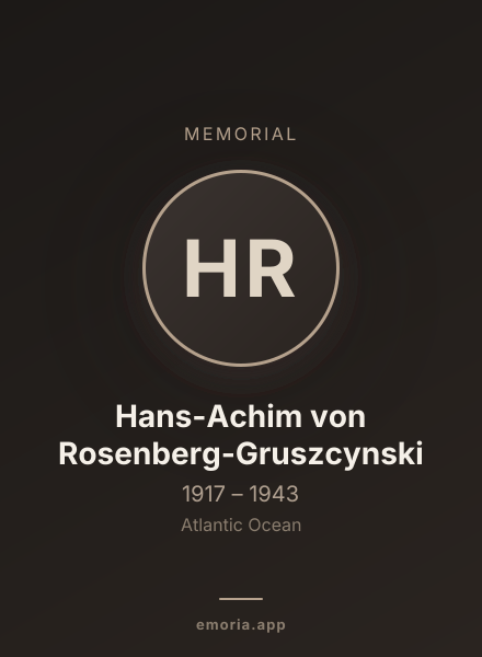 Memorial portrait of Hans-Achim von Rosenberg-Gruszcynski