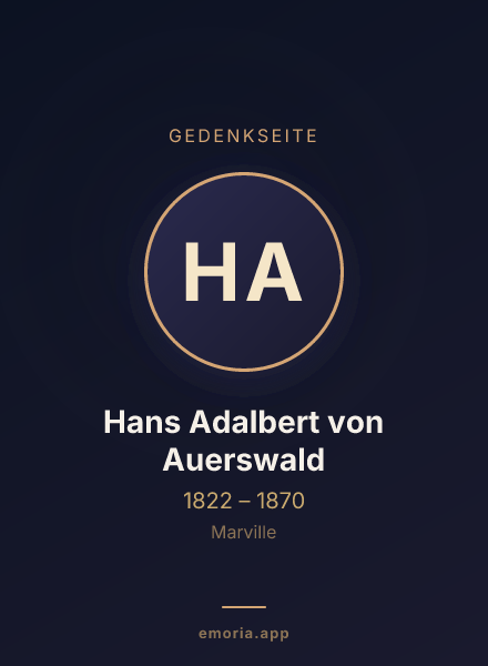 Gedenkportrait von Hans Adalbert von Auerswald