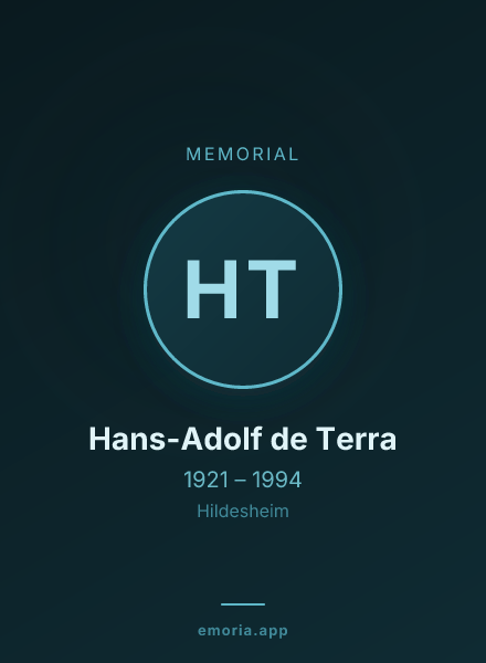 Memorial portrait of Hans-Adolf de Terra
