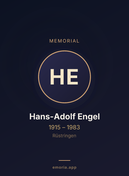 Memorial portrait of Hans-Adolf Engel