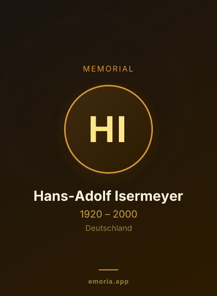 Memorial portrait of Hans-Adolf Isermeyer