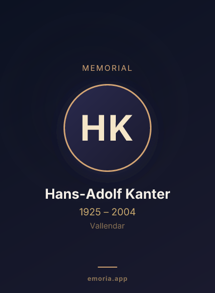 Memorial portrait of Hans-Adolf Kanter