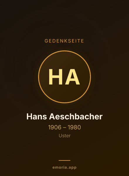 Gedenkportrait von Hans Aeschbacher
