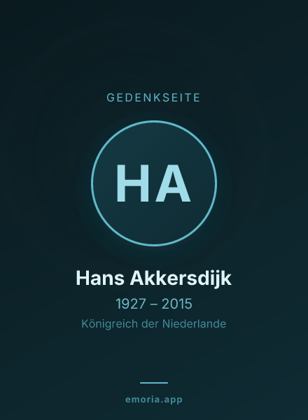 Gedenkportrait von Hans Akkersdijk
