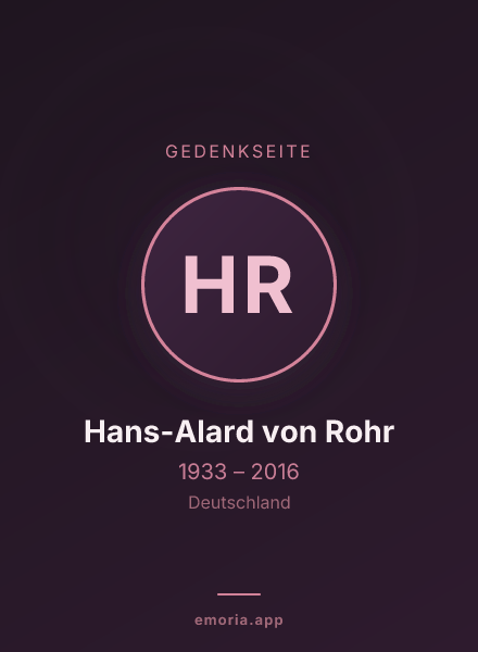 Gedenkportrait von Hans-Alard von Rohr