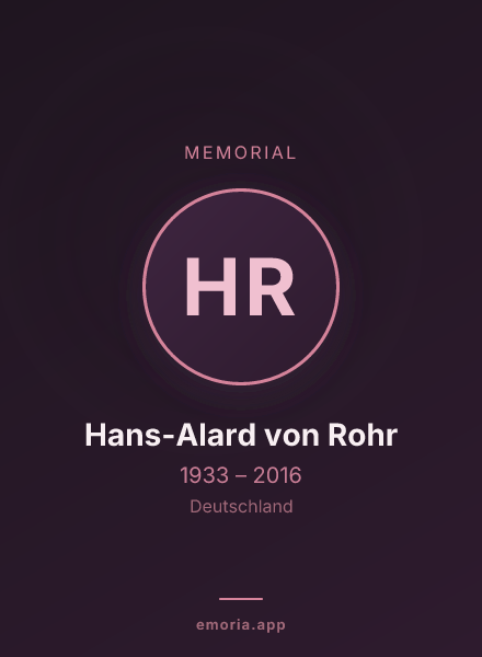 Memorial portrait of Hans-Alard von Rohr