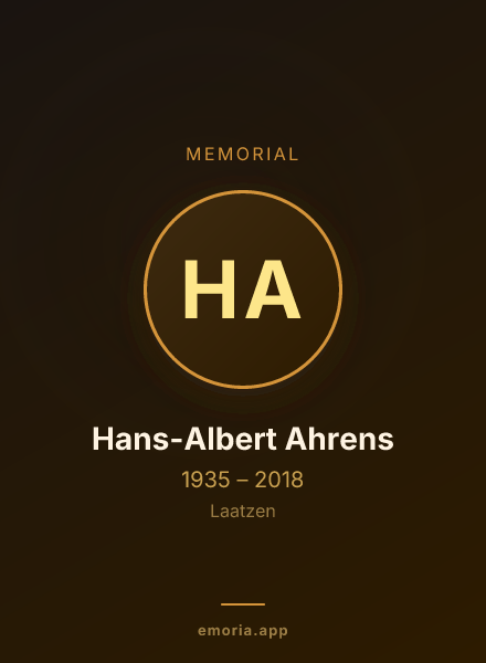 Memorial portrait of Hans-Albert Ahrens