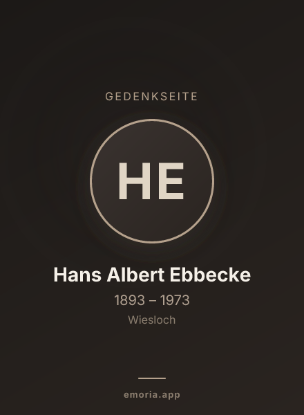 Gedenkportrait von Hans Albert Ebbecke