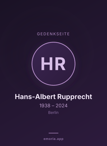 Gedenkportrait von Hans-Albert Rupprecht