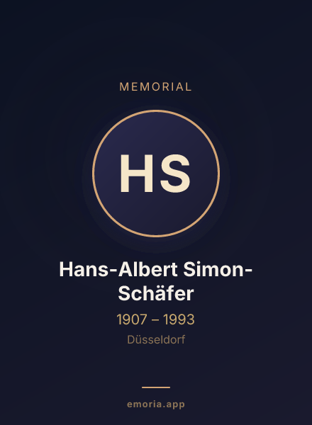 Memorial portrait of Hans-Albert Simon-Schäfer