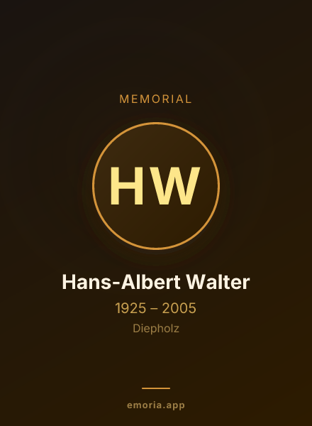 Memorial portrait of Hans-Albert Walter