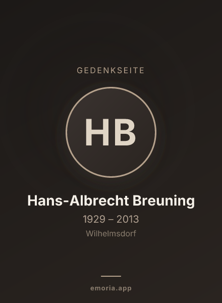 Gedenkportrait von Hans-Albrecht Breuning