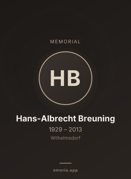 Memorial portrait of Hans-Albrecht Breuning