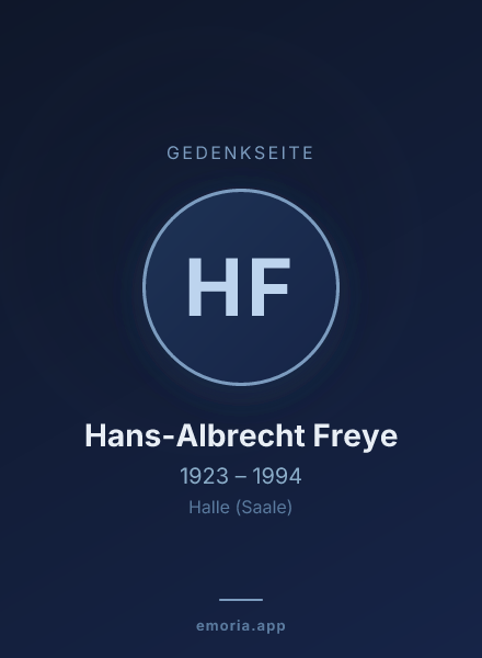 Gedenkportrait von Hans-Albrecht Freye