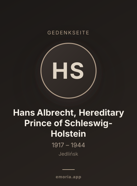 Gedenkportrait von Hans Albrecht, Hereditary Prince of Schleswig-Holstein
