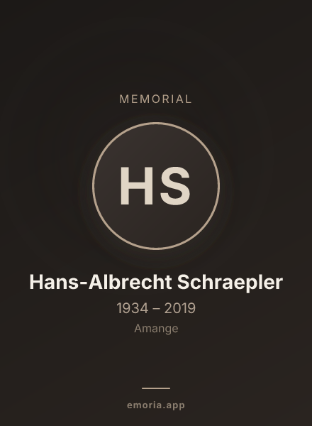 Memorial portrait of Hans-Albrecht Schraepler