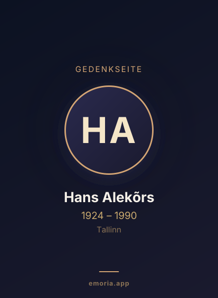 Gedenkportrait von Hans Alekõrs